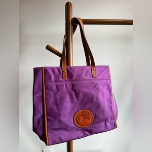 Dooney & Bourke Purple Tote with Leather Straps